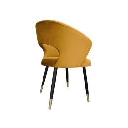 Krzesło AURA tapicerowane welurem MG15 miodowy, nogi czarno-złote