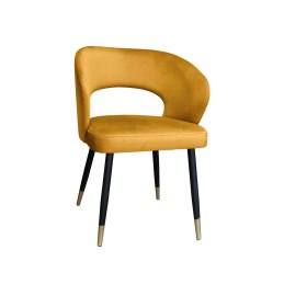 Krzesło AURA tapicerowane welurem MG15 miodowy, nogi czarno-złote