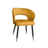 Krzesło AURA tapicerowane welurem MG15 miodowy, nogi czarno-złote