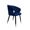 Krzesło AURA welurowe MG16 - granat, czarne nogi ze złotem