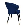 Krzesło AURA welurowe MG16 - granat, czarne nogi ze złotem