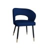 Krzesło AURA welurowe MG16 - granat, czarne nogi ze złotem