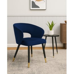 Krzesło AURA welurowe MG16 - granat, czarne nogi ze złotem