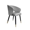 Krzesło AURA welurowe szare na czarno-złotej nodze