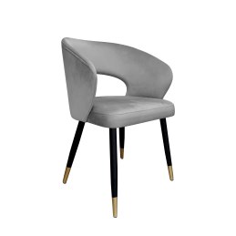 Krzesło AURA welurowe szare na czarno-złotej nodze