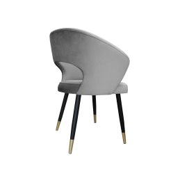 Krzesło AURA welurowe szare na czarno-złotej nodze
