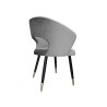 Krzesło AURA welurowe szare na czarno-złotej nodze