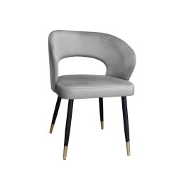 Krzesło AURA welurowe szare na czarno-złotej nodze