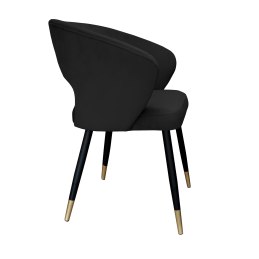 Krzesło AURA welur czarne na czarno-złotej nodze