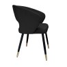 Krzesło AURA welur czarne na czarno-złotej nodze