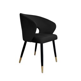 Krzesło AURA welur czarne na czarno-złotej nodze