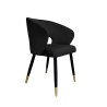 Krzesło AURA welur czarne na czarno-złotej nodze