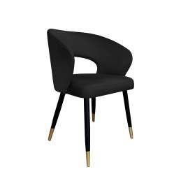 Krzesło AURA welur czarne na czarno-złotej nodze