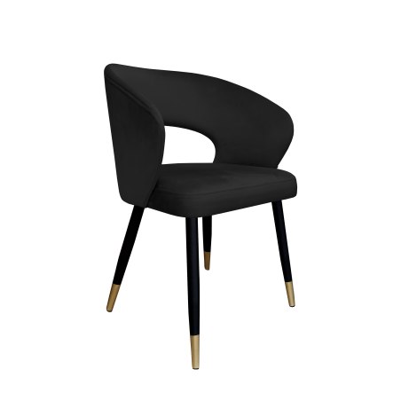 Krzesło AURA welur czarne na czarno-złotej nodze