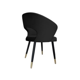 Krzesło AURA welur czarne na czarno-złotej nodze