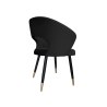 Krzesło AURA welur czarne na czarno-złotej nodze