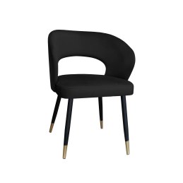 Krzesło AURA welur czarne na czarno-złotej nodze