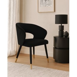 Krzesło AURA welur czarne na czarno-złotej nodze