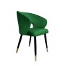 Krzesło AURA welur MG25 zielone na czarno-złotej nodze