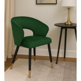 Krzesło AURA welur MG25 zielone na czarno-złotej nodze