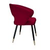 Krzesło AURA welurowe MG31 czerwone na czarno-złotej nodze