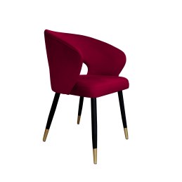 Krzesło AURA welurowe MG31 czerwone na czarno-złotej nodze