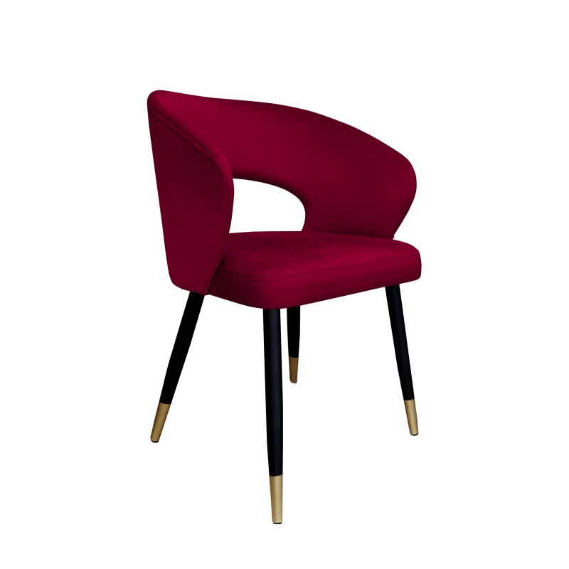 Krzesło AURA welurowe MG31 czerwone na czarno-złotej nodze