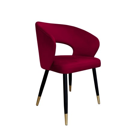 Krzesło AURA welurowe MG31 czerwone na czarno-złotej nodze