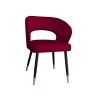 Krzesło AURA welurowe MG31 czerwone na czarno-złotej nodze