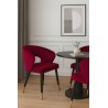 Krzesło AURA welurowe MG31 czerwone na czarno-złotej nodze