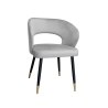 Krzesło AURA welurowe MG39, czarne nogi ze złotem