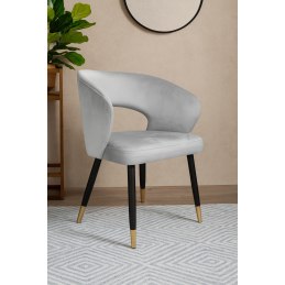 Krzesło AURA welurowe MG39, czarne nogi ze złotem