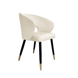 Krzesło tapicerowane AURA - welur MG50, czarne nogi ze złotem