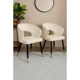 Krzesło tapicerowane AURA - welur MG50, czarne nogi ze złotem