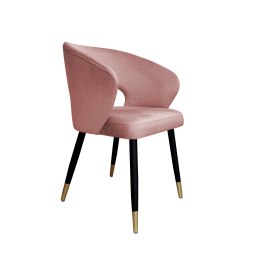 Krzesło AURA welurowe MG58 – róż indyjski, nóżki czarno-złote