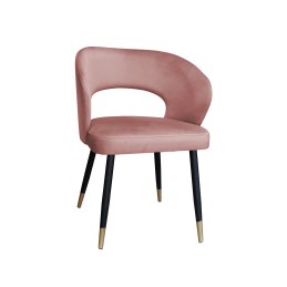 Krzesło AURA welurowe MG58 – róż indyjski, nóżki czarno-złote
