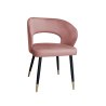 Krzesło AURA welurowe MG58 – róż indyjski, nóżki czarno-złote