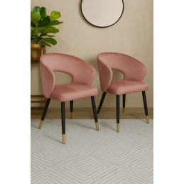Krzesło AURA welurowe MG58 – róż indyjski, nóżki czarno-złote
