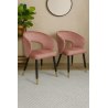 Krzesło AURA welurowe MG58 – róż indyjski, nóżki czarno-złote