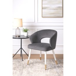 Krzesło tapicerowane AURA na biało złotej nodze BL14 do jadalni salonu