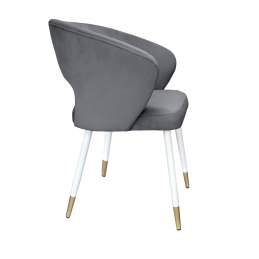 Krzesło tapicerowane AURA na biało złotej nodze BL14 do jadalni salonu