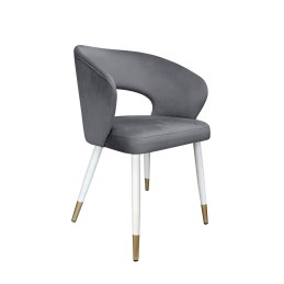 Krzesło tapicerowane AURA na biało złotej nodze BL14 do jadalni salonu