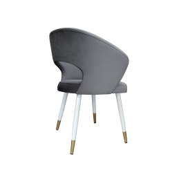 Krzesło tapicerowane AURA na biało złotej nodze BL14 do jadalni salonu