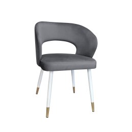 Krzesło tapicerowane AURA na biało złotej nodze BL14 do jadalni salonu