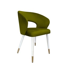 Krzesło tapicerowane AURA na biało złotej nodze BL75 do jadalni salonu