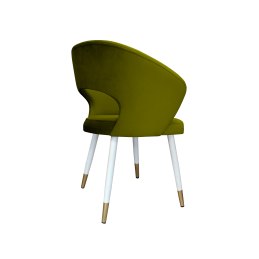 Krzesło tapicerowane AURA na biało złotej nodze BL75 do jadalni salonu