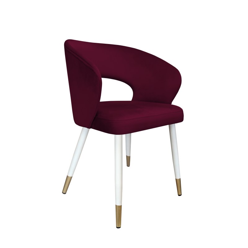 Krzesło tapicerowane AURA na biało złotej nodze MG02 do jadalni salonu