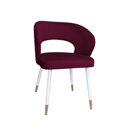 Krzesło tapicerowane AURA na biało złotej nodze MG02 do jadalni salonu