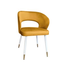 Krzesło AURA tapicerowane MG15 miodowy, nogi biało-złote