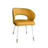 Krzesło AURA tapicerowane MG15 miodowy, nogi biało-złote